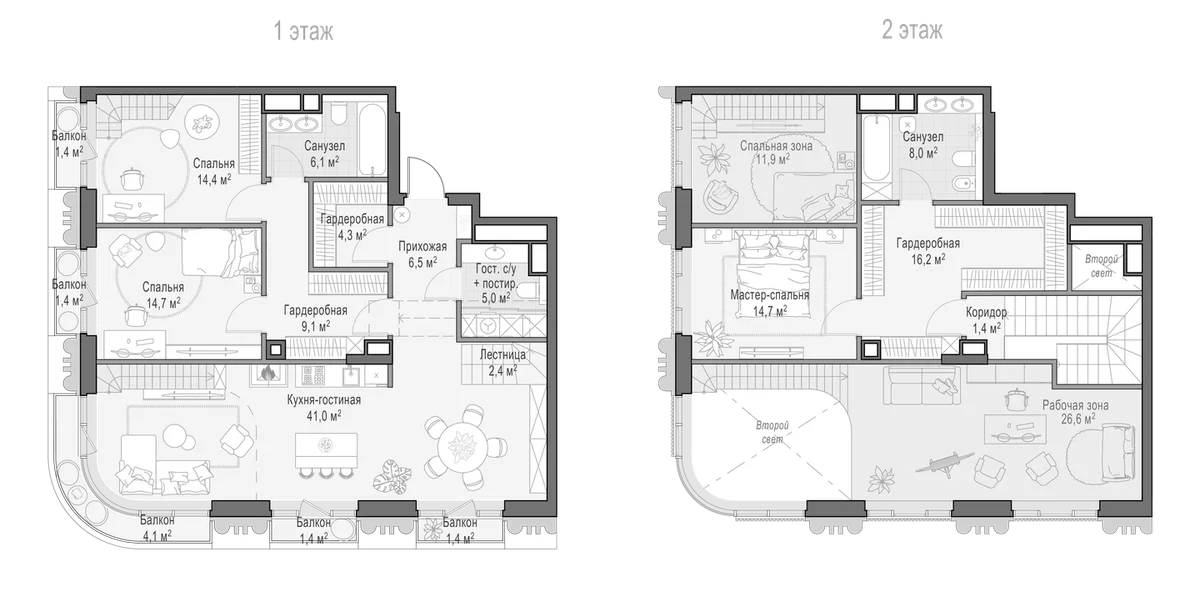 Планировка: Квартира евро-4 143,3 м² в ЖК «Квартал Тишинский бульвар»