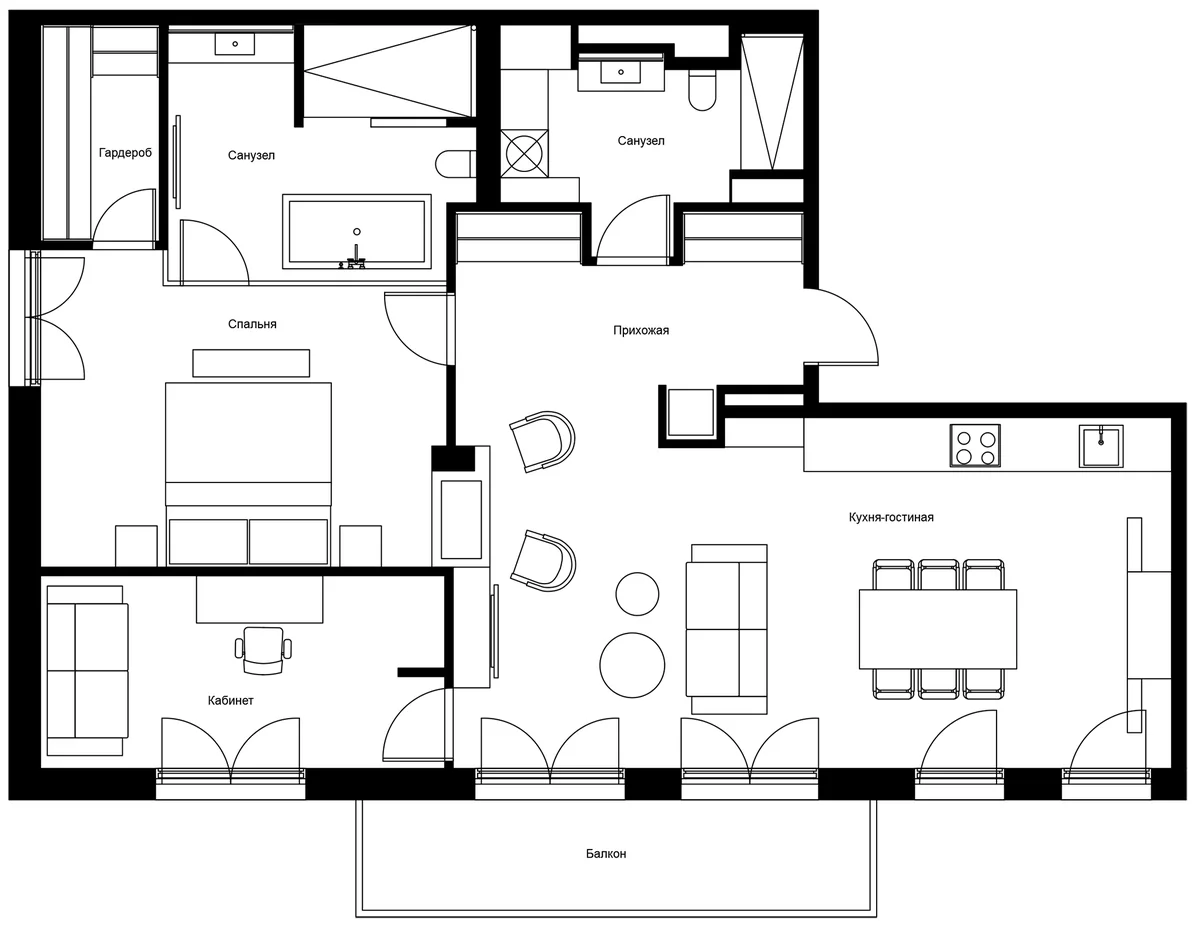Планировка: Квартира 103,1 м² в ЖК «River Residences»