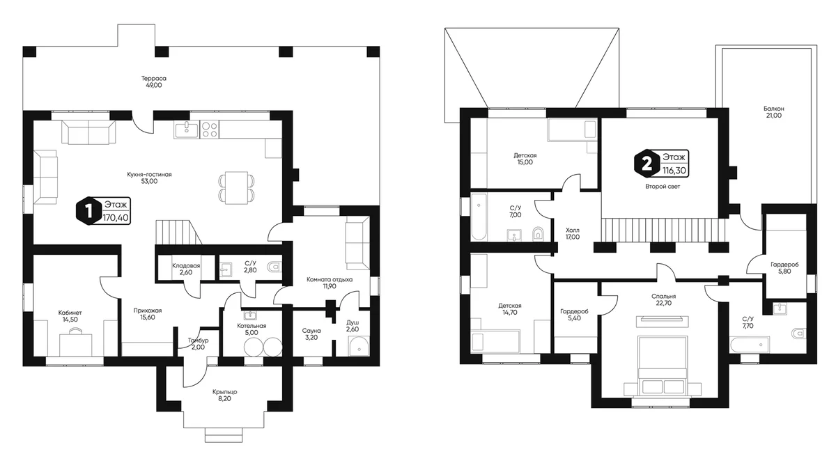 Планировка: Коттедж 216,7 м² в ЖК «Мечта квартал Лесная Мелодия»
