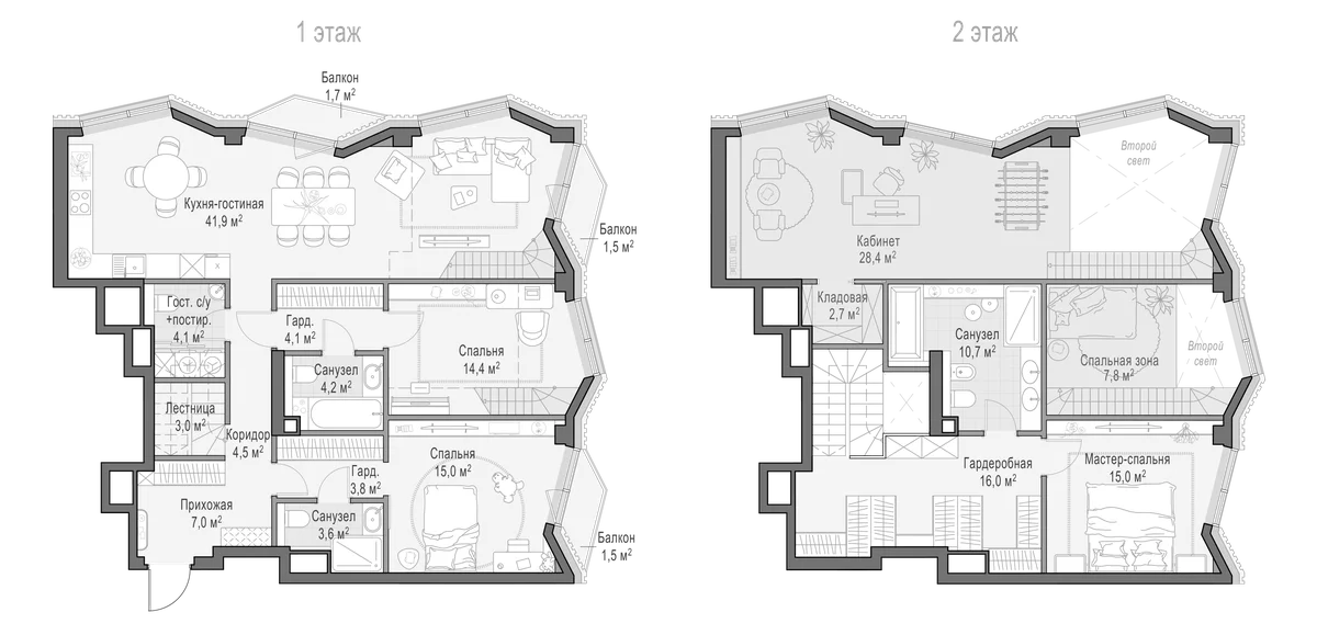 Планировка: Квартира евро-4 148,3 м² в ЖК «Квартал Тишинский бульвар»