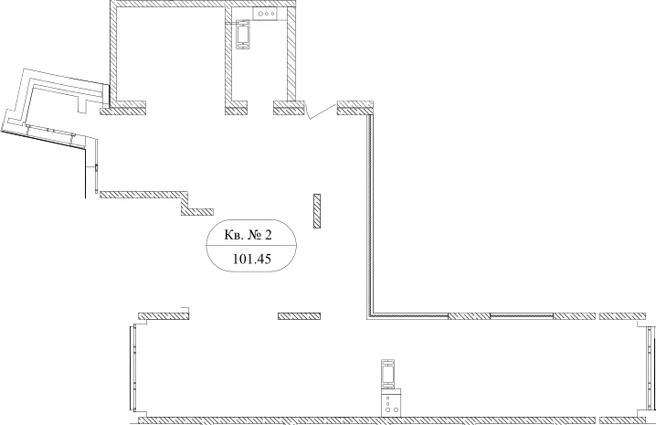 Планировка: Квартира 95,1 м² в ЖК «Маршал»
