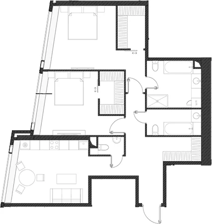 Планировка: Квартира 100,4 м² в ЖК «Дом Дау»