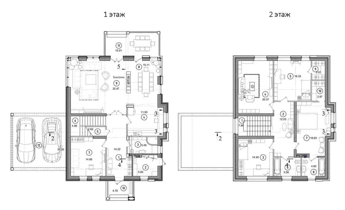Планировка: Коттедж 215,5 м² в ЖК «Коттеджный поселок Юсупово Вилладж»
