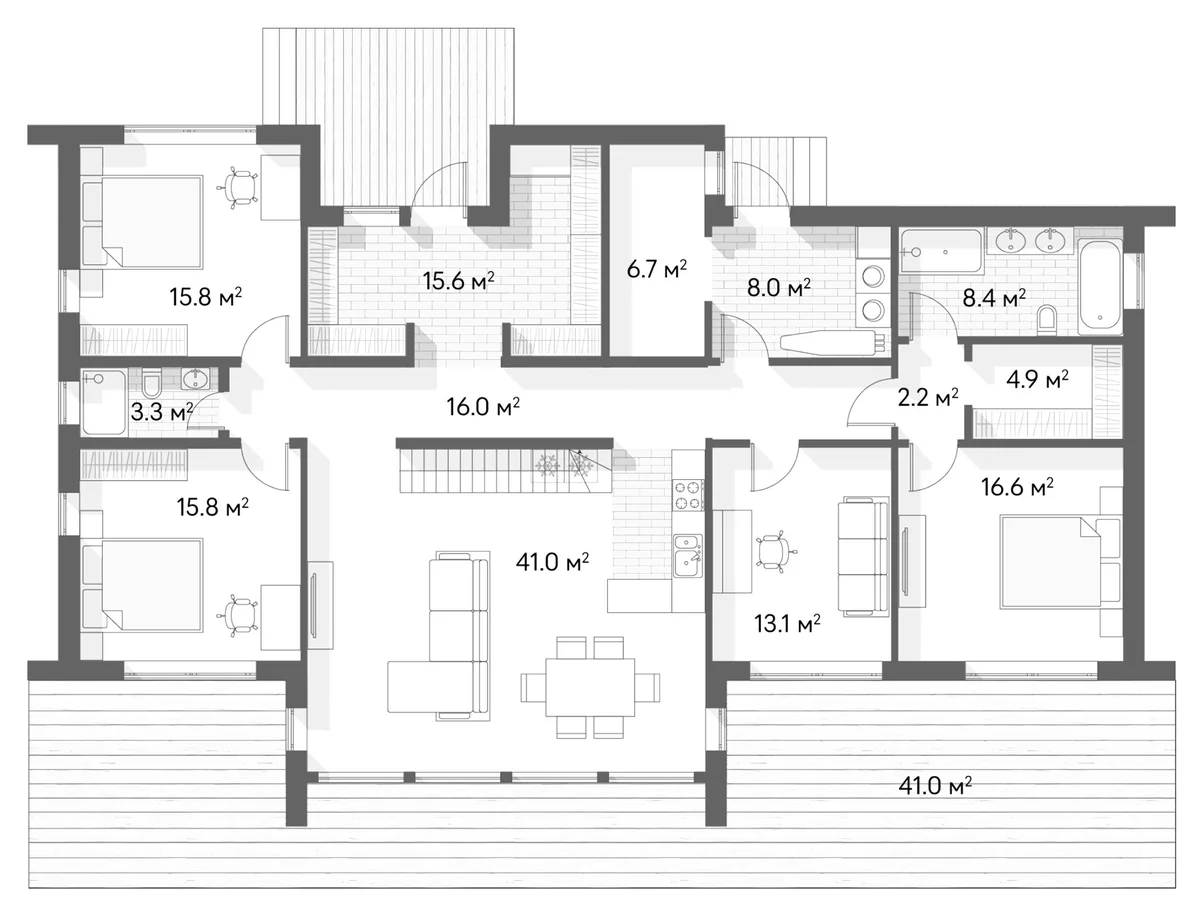 Планировка: Коттедж 167,6 м² в ЖК «Коттеджный поселок Негород Павловск»