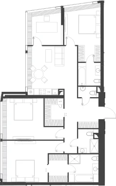 Планировка: Квартира 129,7 м² в ЖК «Дом Дау»