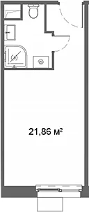 Планировка: Студия 21,9 м² в ЖК «Ситимикс»