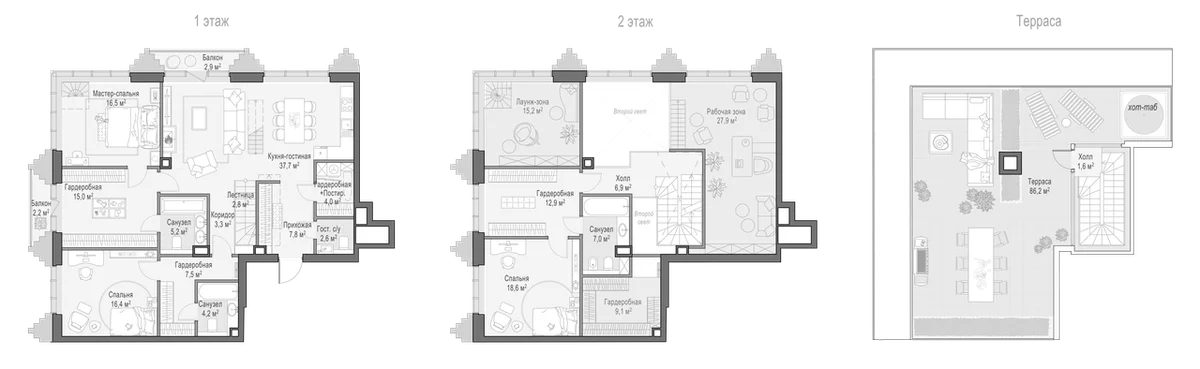 Планировка: Квартира евро-4 168,4 м² в ЖК «Квартал Тишинский бульвар»