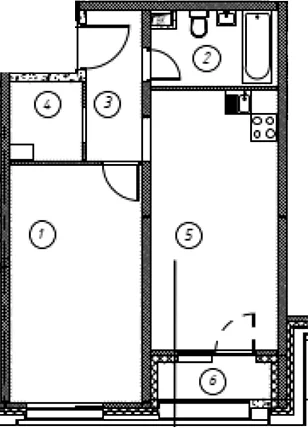 Планировка: Квартира 49 м² в ЖК «Ориент Экспресс»