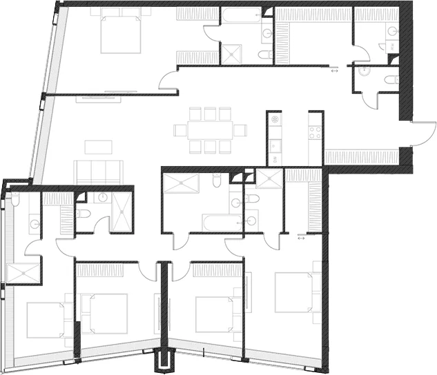 Планировка: Квартира 226,1 м² в ЖК «Дом Дау»
