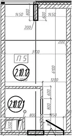 Планировка: Квартира 18 м² в ЖК «МФЗ Сантерра»