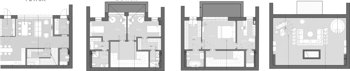 Планировка: Таунхаус 182,5 м² в ЖК «Коттеджный поселок Резиденция присутствия»