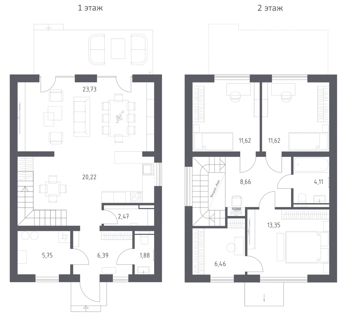 Планировка: Коттедж 118,8 м² в ЖК «Коттеджный поселок Дмитров Дом»