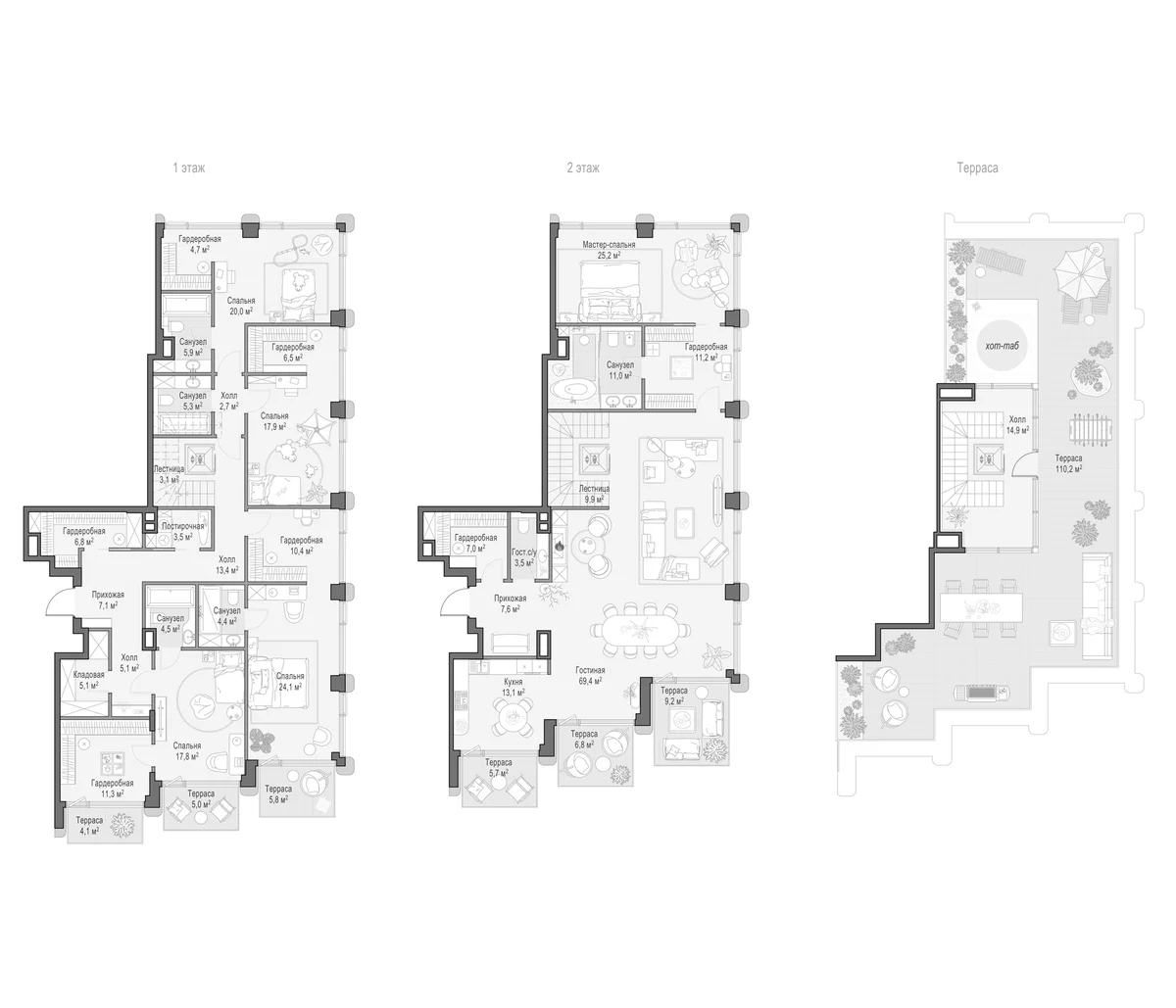 Планировка: 5-комнатная квартира 314,2 м² в ЖК «Дом Палашевский 11»