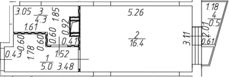 Планировка: Студия 25,7 м² в ЖК «ВЕРЕН НОРТ Cертолово»