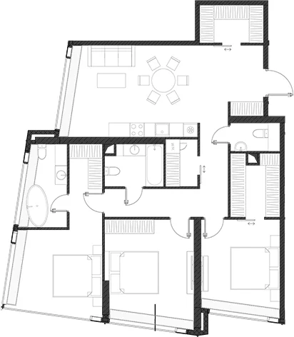 Планировка: Квартира 117 м² в ЖК «Дом Дау»