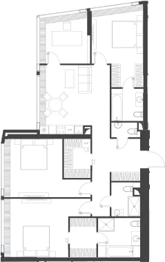 Планировка: Квартира 129,7 м² в ЖК «Дом Дау»
