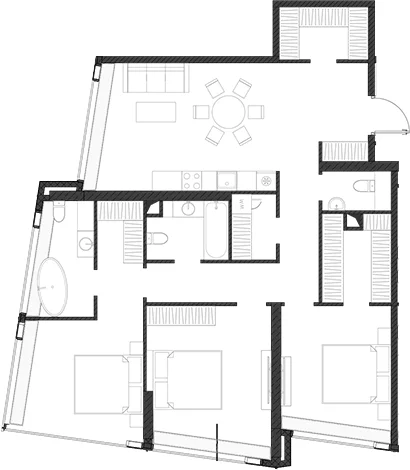 Планировка: Квартира 117 м² в ЖК «Дом Дау»