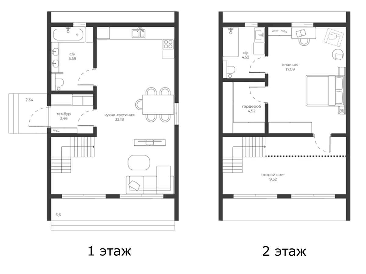 Планировка: Коттедж 76,9 м² в ЖК «Коттеджный поселок Михалево парк»