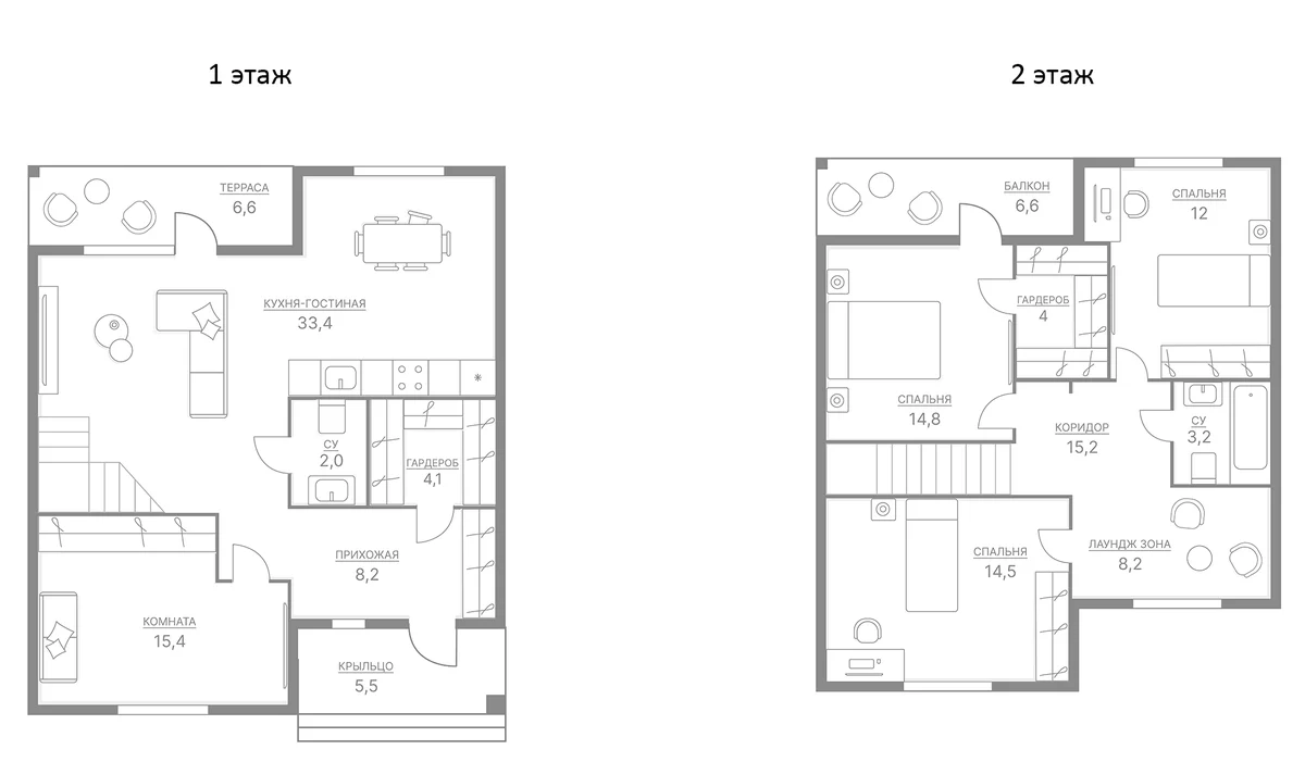 Планировка: Коттедж 108,8 м² в ЖК «Коттеджный поселок Ново-Соколово»