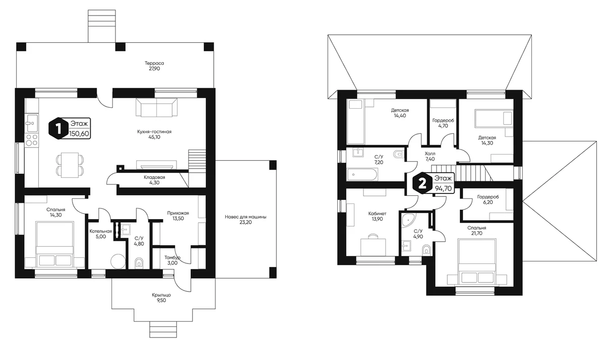 Планировка: Коттедж 217,4 м² в ЖК «Мечта квартал Лесная Мелодия»