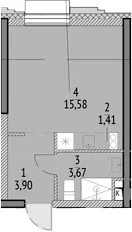 Планировка: Студия 24,6 м² в ЖК «N'ICE LOFT»