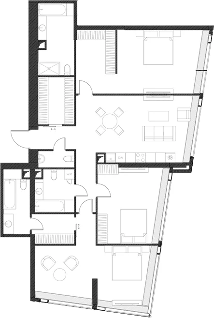 Планировка: Квартира 149 м² в ЖК «Дом Дау»