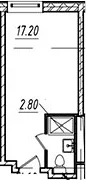 Планировка: Студия 20,1 м² в ЖК «Апарт-отель Well»