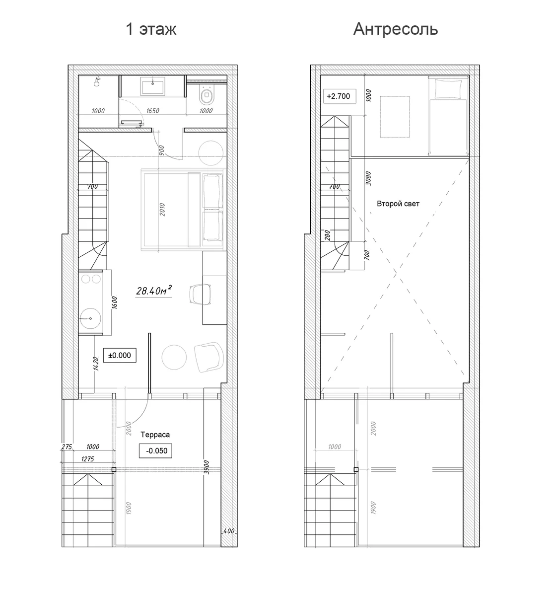 Планировка: Студия 34,3 м² в ЖК «Апарт-отель Елочка»