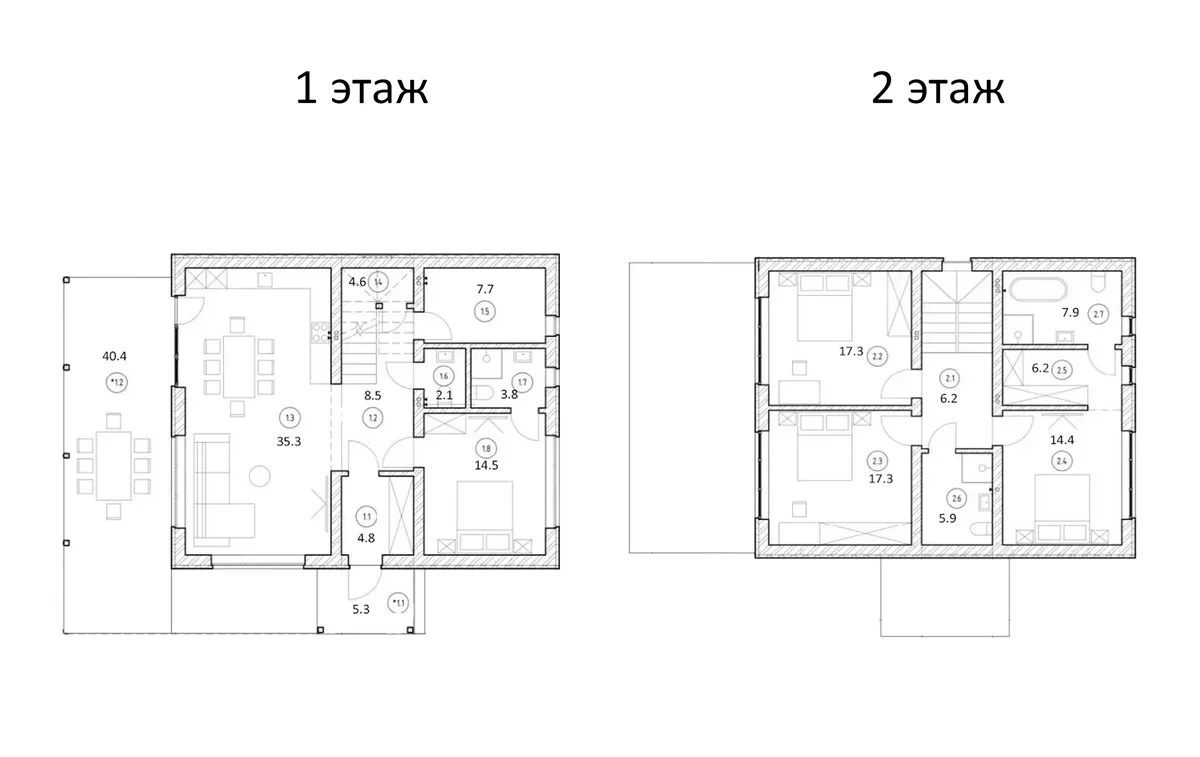 Планировка: Коттедж 169,6 м² в ЖК «Коттеджный поселок Александровский Посад»