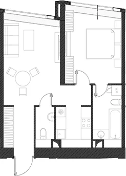 Планировка: Квартира 54,2 м² в ЖК «Дом Дау»