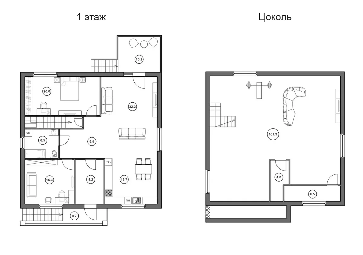 Планировка: Коттедж 219,8 м² в ЖК «Коттеджный поселок Скопино-Шуйское»