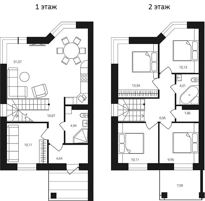 Планировка: Коттедж 120 м² в ЖК «Коттеджный поселок Катуар»