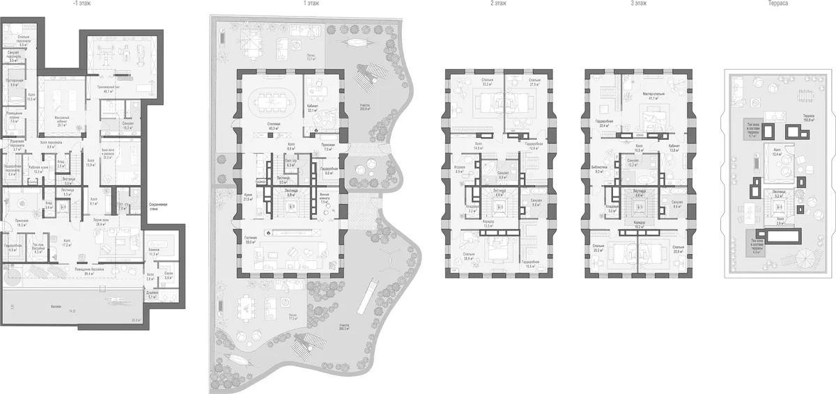 Планировка: Квартира 979,5 м² в ЖК «Дом Лаврушинский»