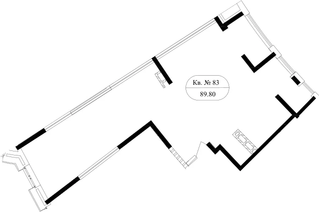 Планировка: Квартира 82,5 м² в ЖК «Маршал»