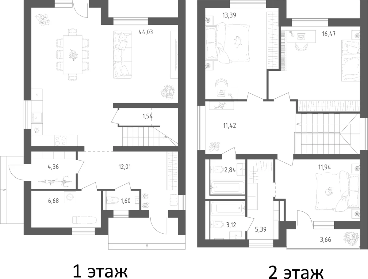 Планировка: Коттедж 162,4 м² в ЖК «Коттеджный поселок Пушкино Дом у воды»