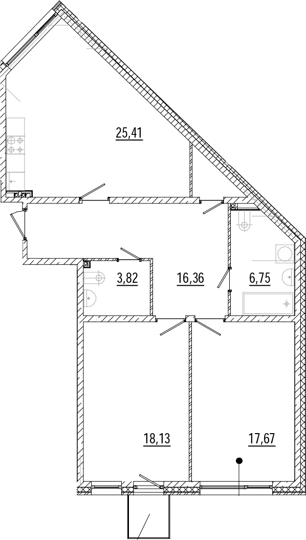Планировка: 2-комнатная квартира 89,6 м² в ЖК «Мануфактура»