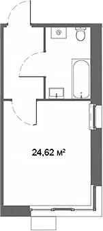 Планировка: Студия 24,6 м² в ЖК «Ситимикс»