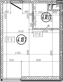 Планировка: Квартира 28,1 м² в ЖК «МФЗ Сантерра»