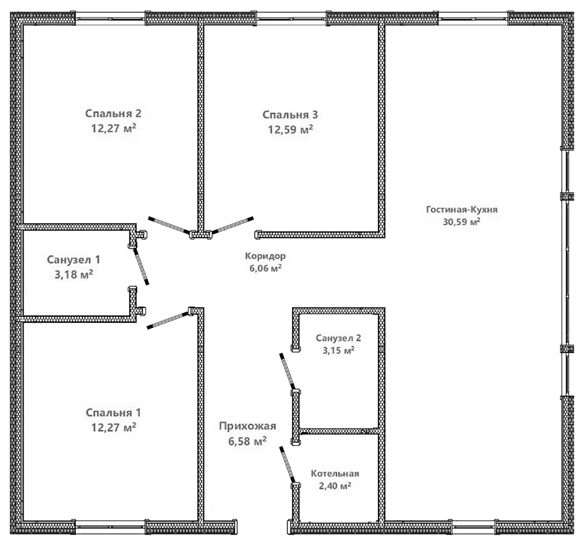 Планировка: Коттедж 90 м² в ЖК «Ломоносовское подворье. ССК-технологии»