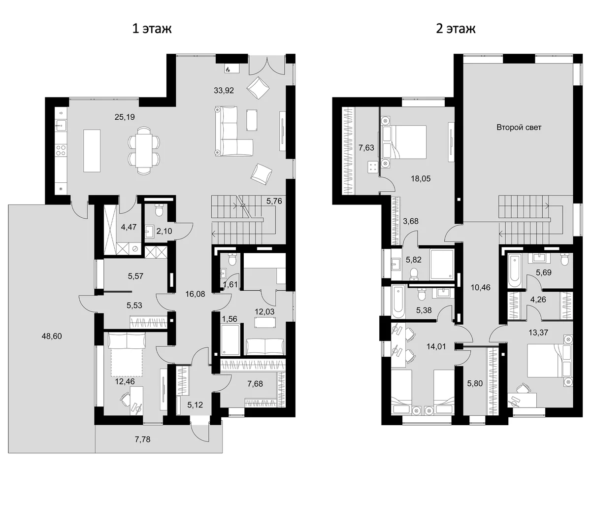 Планировка: Коттедж 173,7 м² в ЖК «Коттеджный поселок Сабурово Клаб»