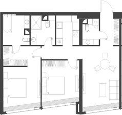 Планировка: Квартира 83,9 м² в ЖК «Дом Дау»