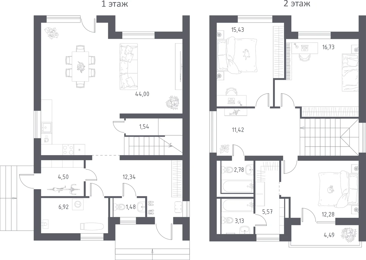 Планировка: Коттедж 159,4 м² в ЖК «Коттеджный поселок Истра Дом»