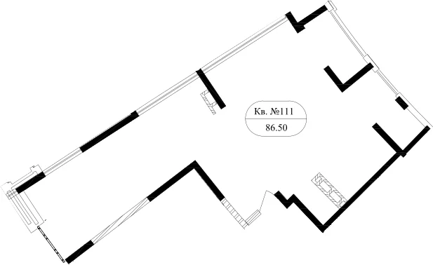 Планировка: Квартира 80,3 м² в ЖК «Маршал»