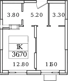 Планировка: 1-комнатная квартира 36,7 м² в ЖК «Видный Берег 2.0»