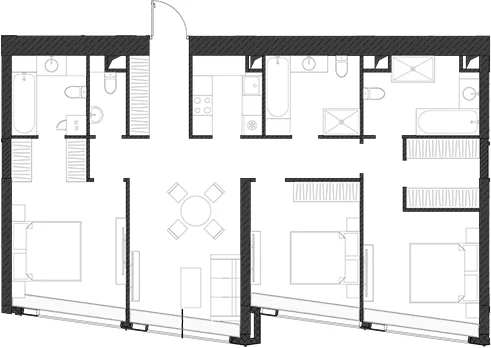 Планировка: Квартира 108,4 м² в ЖК «Дом Дау»