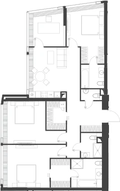 Планировка: Квартира 129,7 м² в ЖК «Дом Дау»