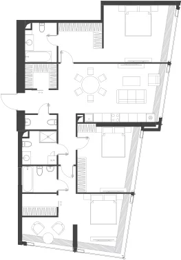 Планировка: Квартира 133 м² в ЖК «Дом Дау»