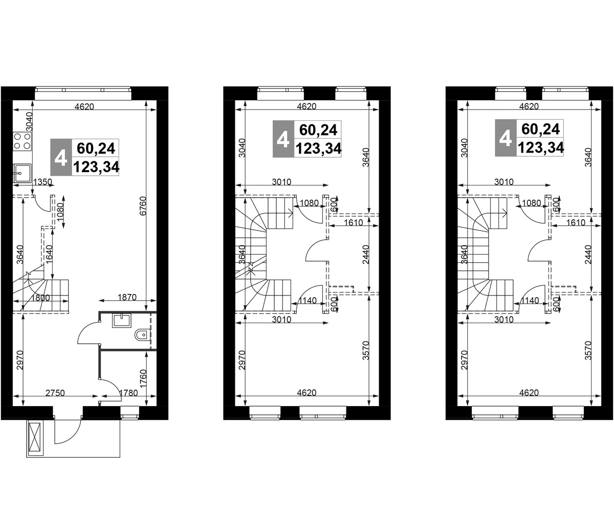 Планировка: Таунхаус 125,5 м² в ЖК «Мартемьяново Клаб»