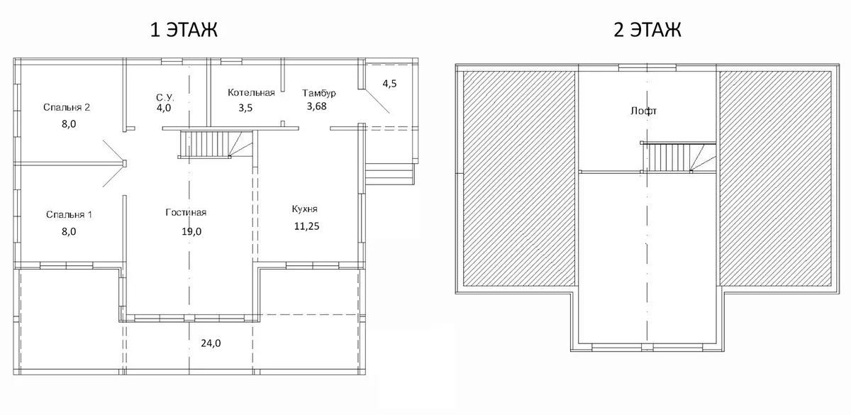 Планировка: Коттедж 71,5 м² в ЖК «Коттеджный поселок Мурава»