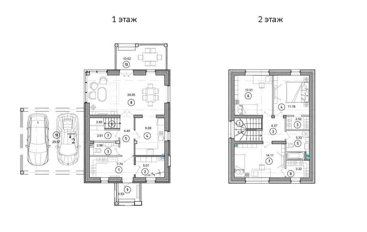 Планировка: Коттедж 122 м² в ЖК «Коттеджный поселок Юсупово Вилладж»